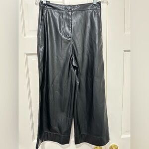 Natori Black Faux Crop Leather Pants